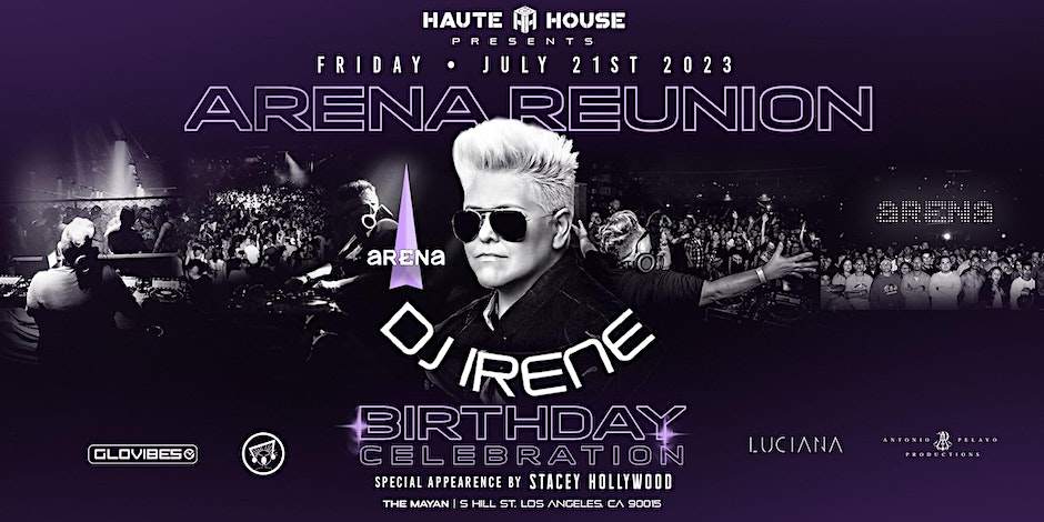 Arena ReUnion & DJ Irene Birthday Celebration - Página frontal