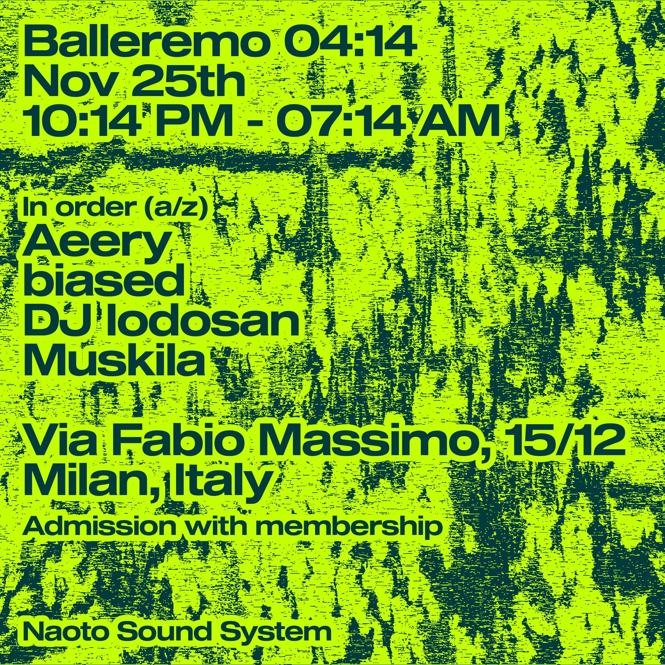 Balleremo 04:14 with Muskila, DJ Iodosan, Aeery, biased - Página frontal