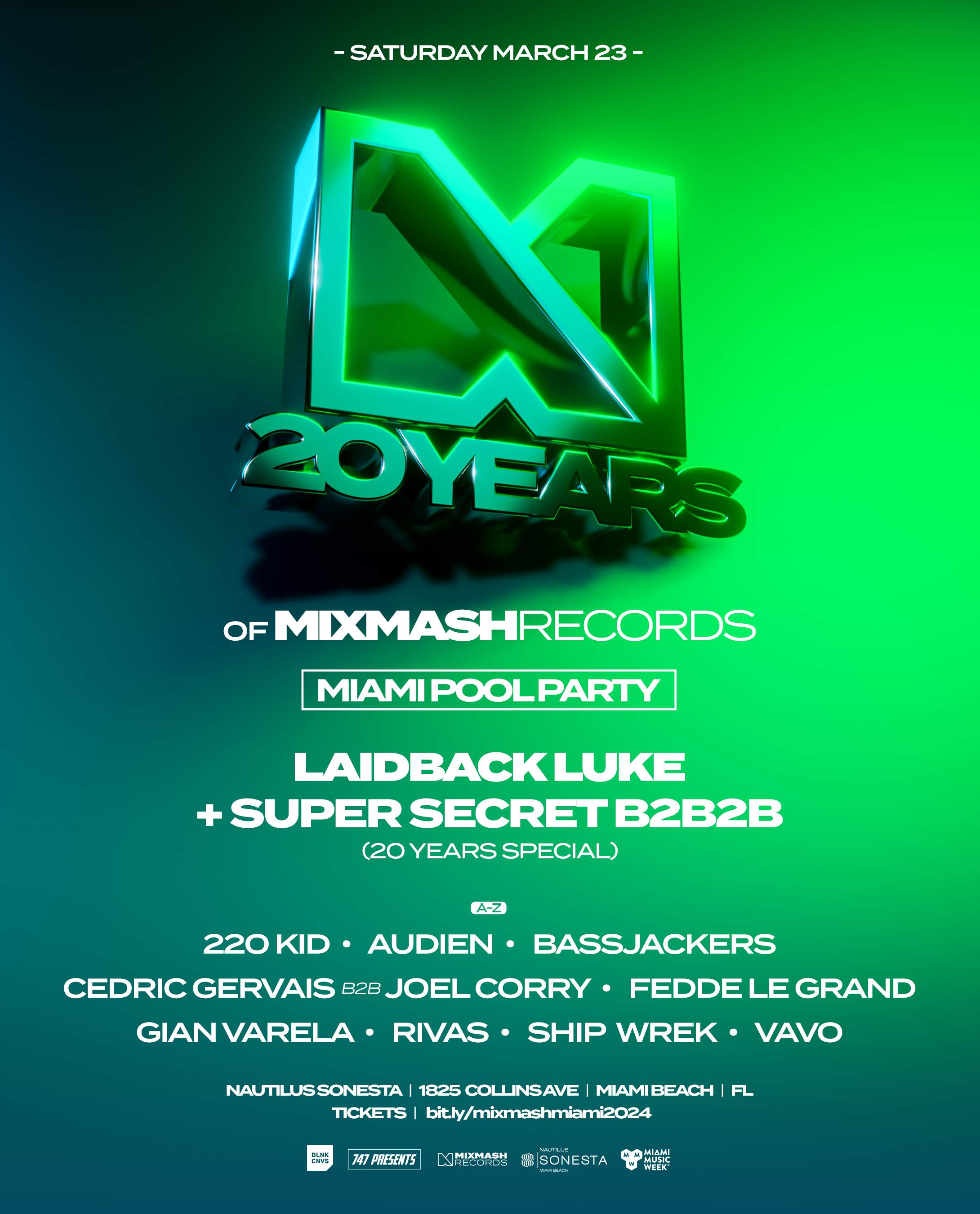 Mixmash Records 20 Years - Miami Pool Party en The Nautilus Hotel, Miami