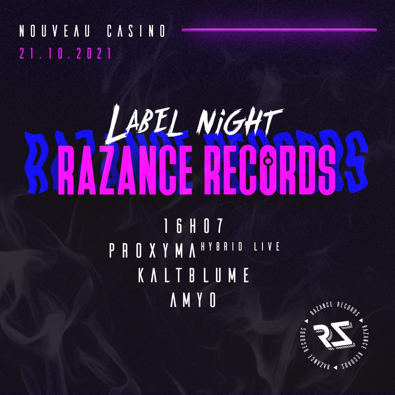 Razance: Label Night - Página frontal