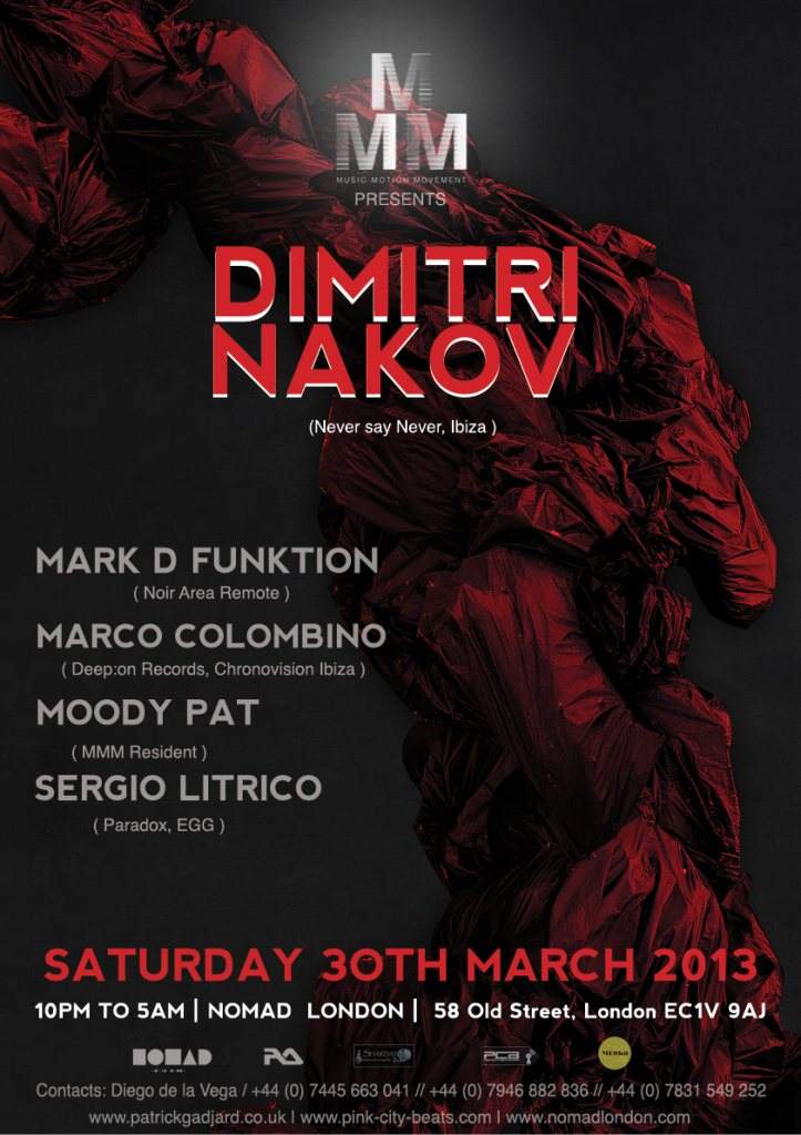 MMM Launch Party present Dimitri Nakov & Guests - フライヤー裏