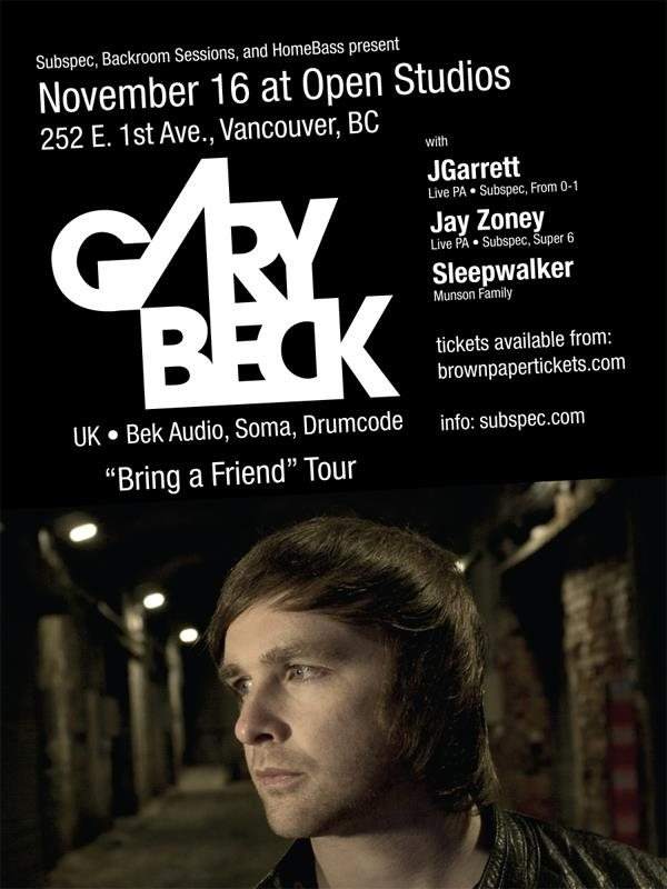 Gary Beck Bring a Friend Tour  - Página frontal