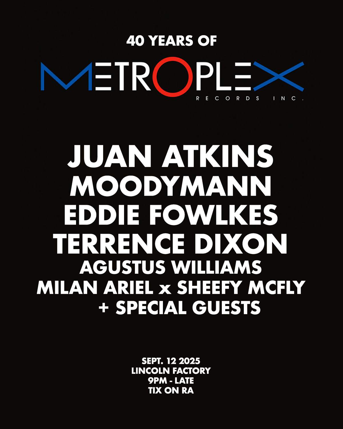 40 years of Metroplex Records at Lincoln Factory, Detroit