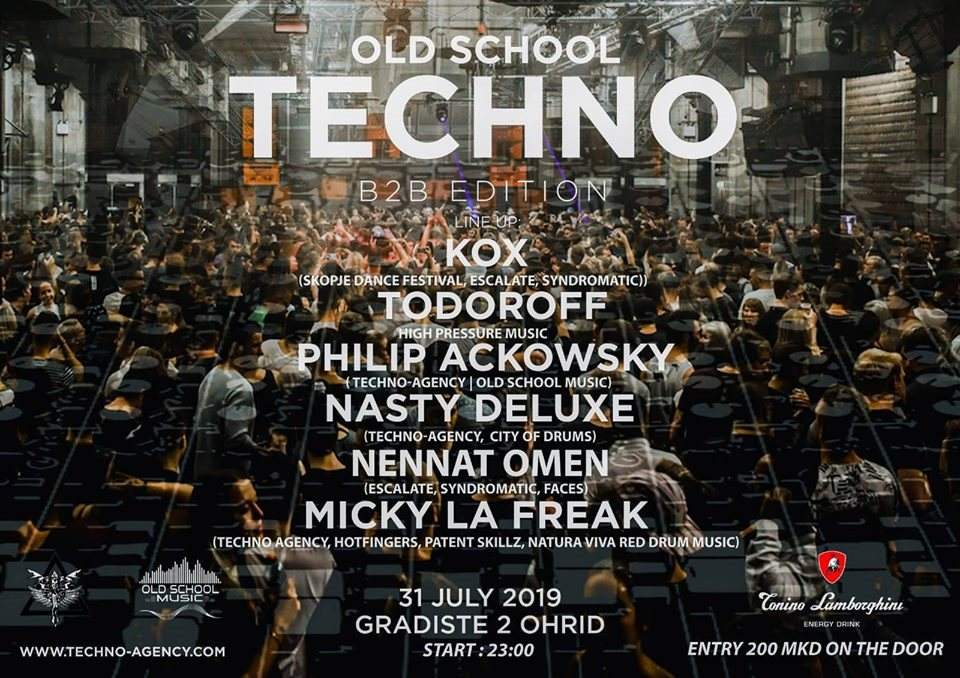 Oldschool - Techno Outdoor / Philip Ackowsky, Dj Nasty Deluxe, Mickey Le Freak, Nennat Omen - フライヤー表