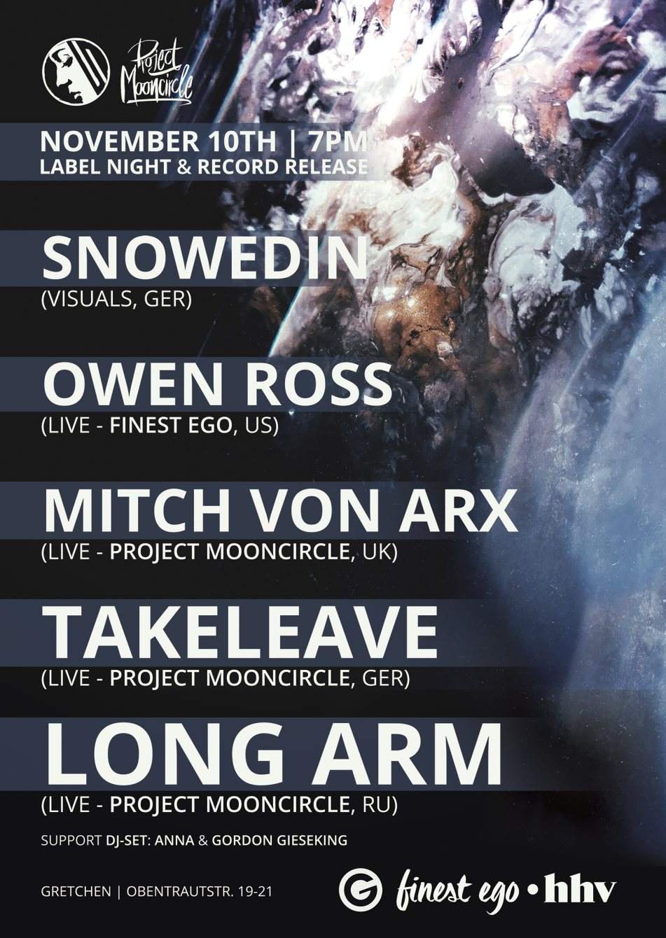 Project Mooncircle Label Night - feat. Long Arm - Página frontal