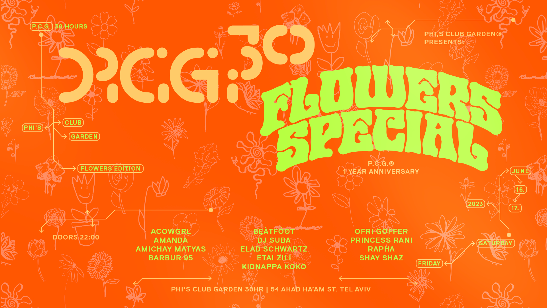 P.C.G 30 FLOWERS SPECIAL (P.C.G 1 year anniversary) - フライヤー裏