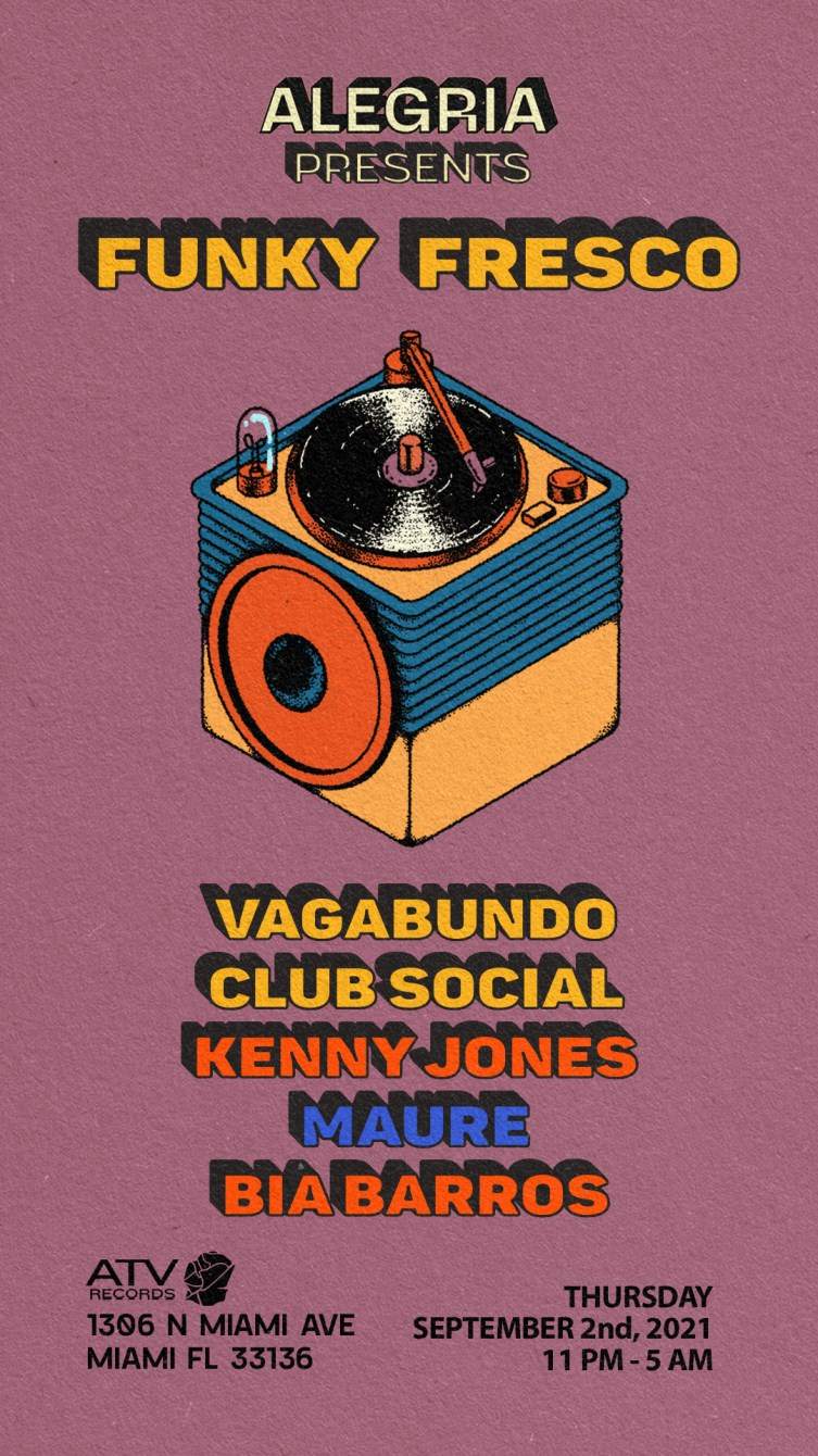 Alegria presents Funky Fresco with Vagabundo Club Social, Kenny Jones, Maure & Bia Barros - Página frontal
