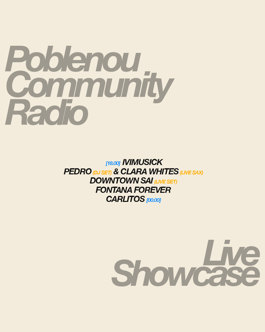 Poblenou Community Radio pres. &Friends 'Showcase' •Live dj set• + after - Página trasera