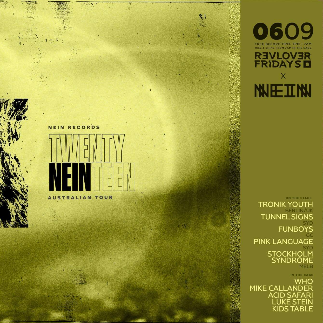 Nein Records - Twenty Neinteen Tour - Página frontal