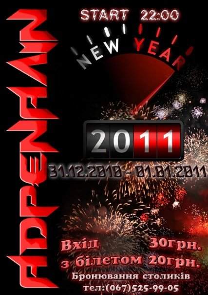 Adrenalin Happy New Year 2011 - フライヤー裏