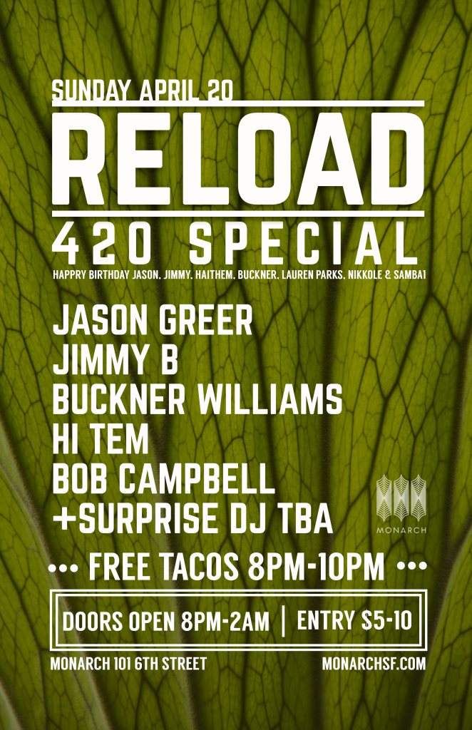 Reload 420 Special: Jason Greer, Jimmy B, Buckner - Página frontal