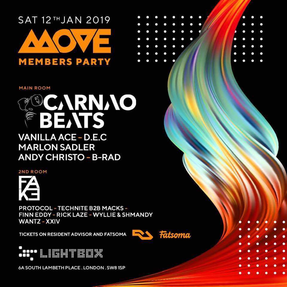 Move Members Party 2019 with Carnao Beats - フライヤー表