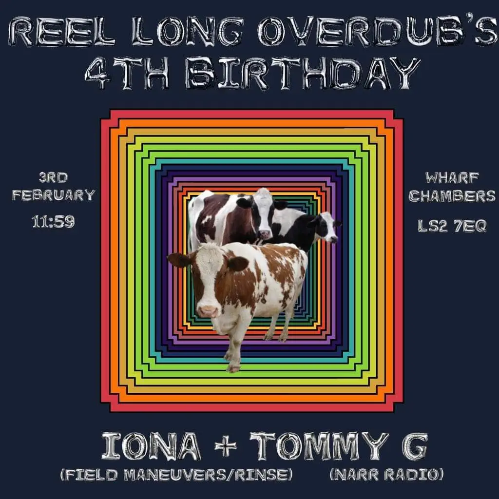 Reel Long Overdub 4th Birthday: iona (Field Maneuvers/Rinse FM) and Tommy G (NARR) - フライヤー表