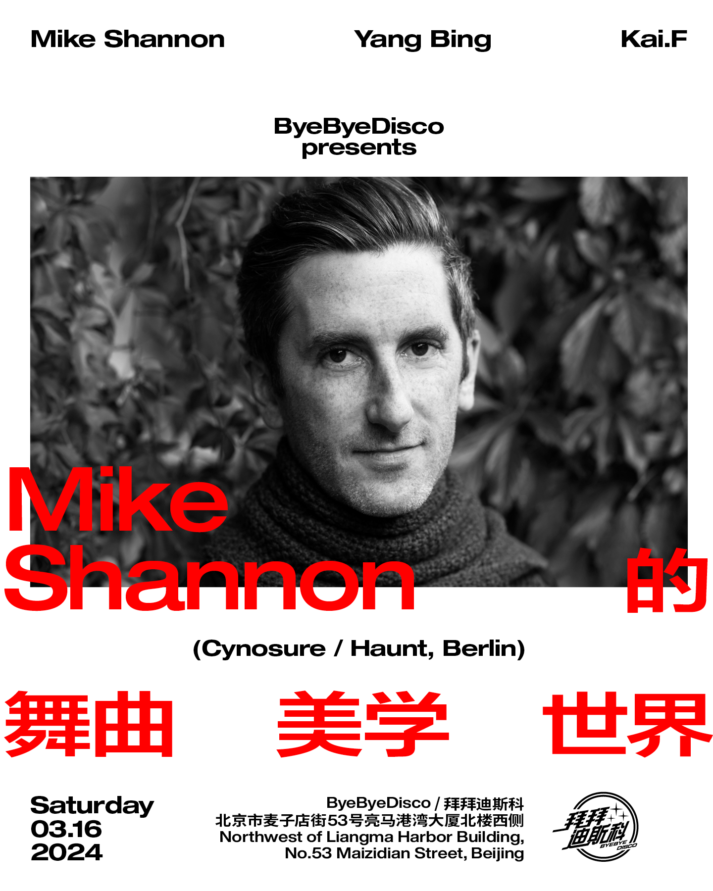 ByeByeDisco pres. Mike Shannon - フライヤー表