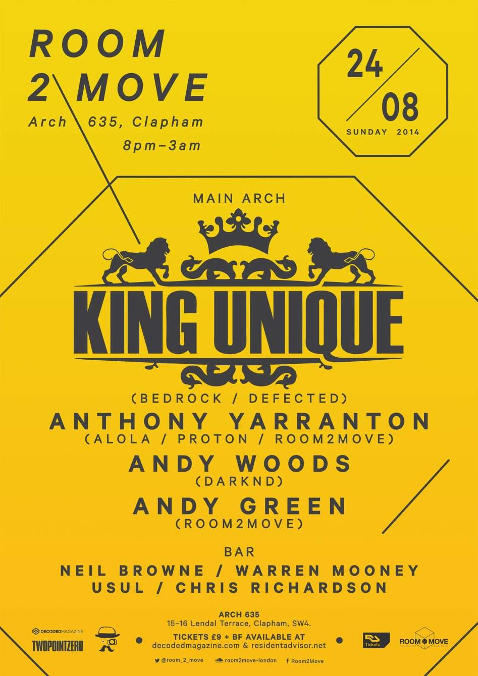 Room2move presents King Unique and Guests - フライヤー表
