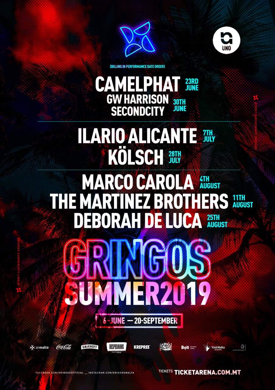 Gringos Summer 2019 - Week 10 with Angels of Love Pres: The Martinez Brothers - フライヤー表