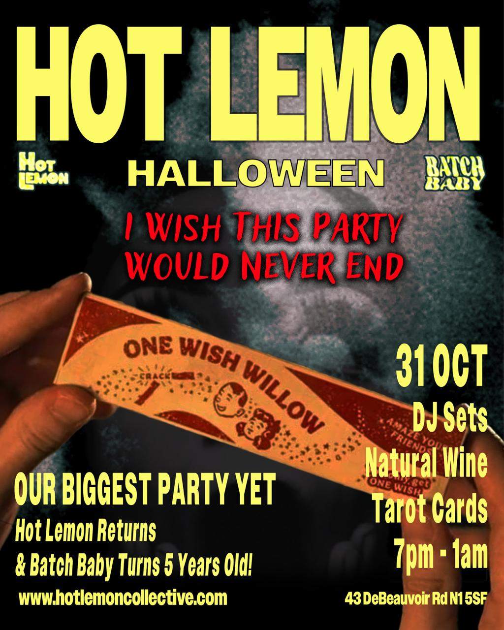 HOT LEMON HALLOWEEN at Rose Lipman Building, London · Tickets