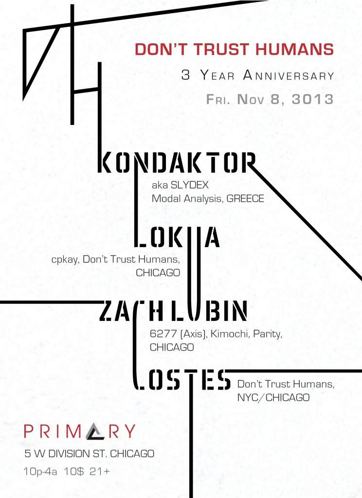 Don't Trust Humans 3 Year Anniversary Party - フライヤー表