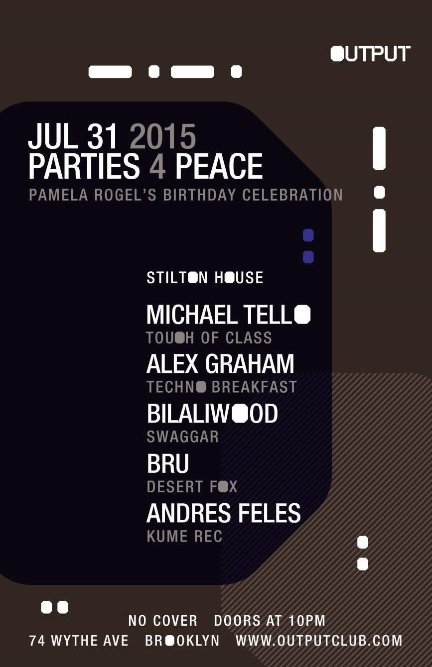 Parties 4 Peace - Michael Tello/ Alex Graham/ Bilaliwood/ Bru/ Andres Feles at Stilton House - Página frontal