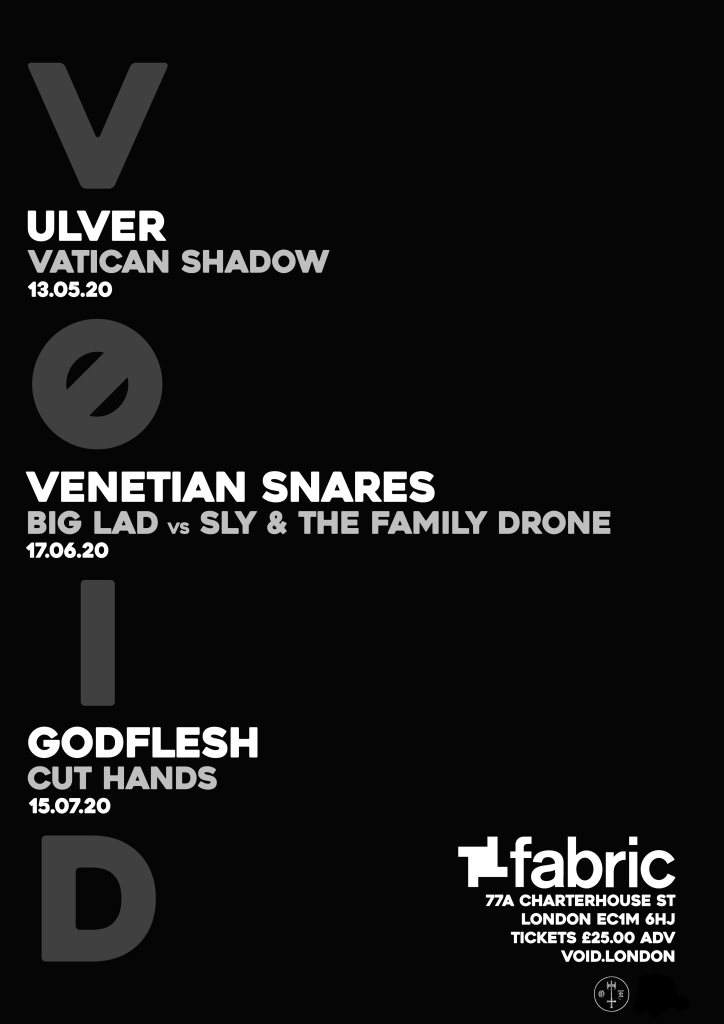 [CANCELLED] VØID: Venetian Snares & Big Lad vs Sly & The Family Drone - Página frontal