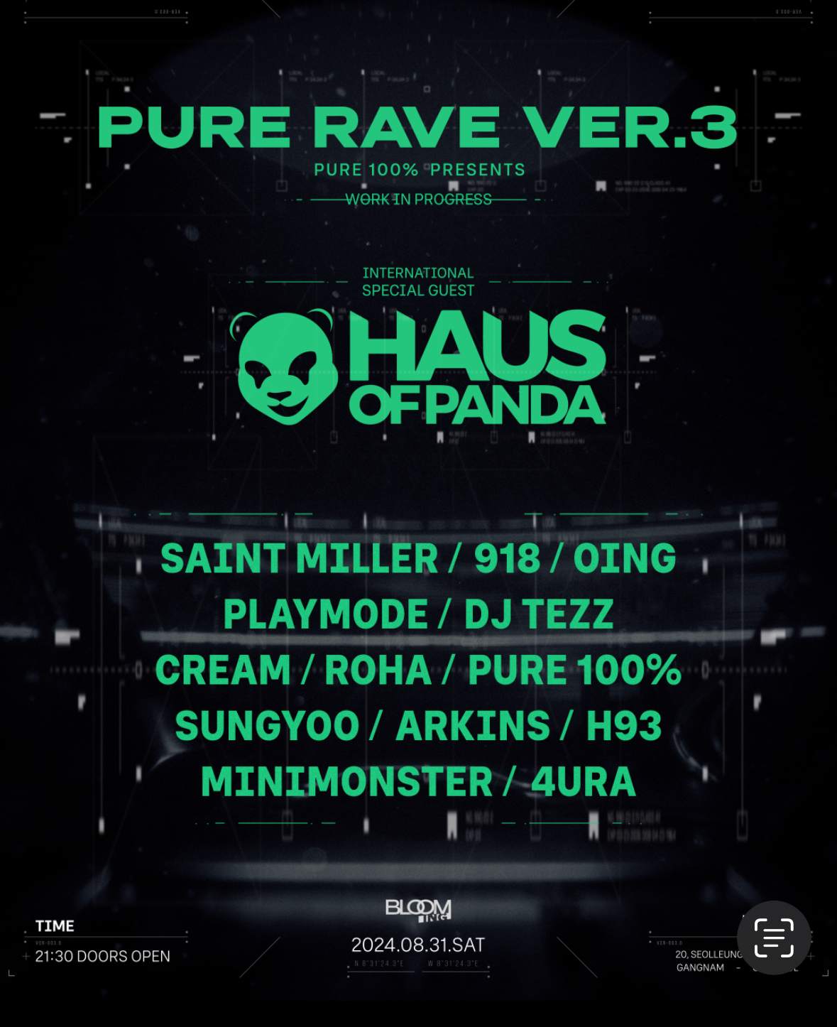 PURE RAVE Ver.3 with HAUS OF PANDA at Hole Seoul, Seoul