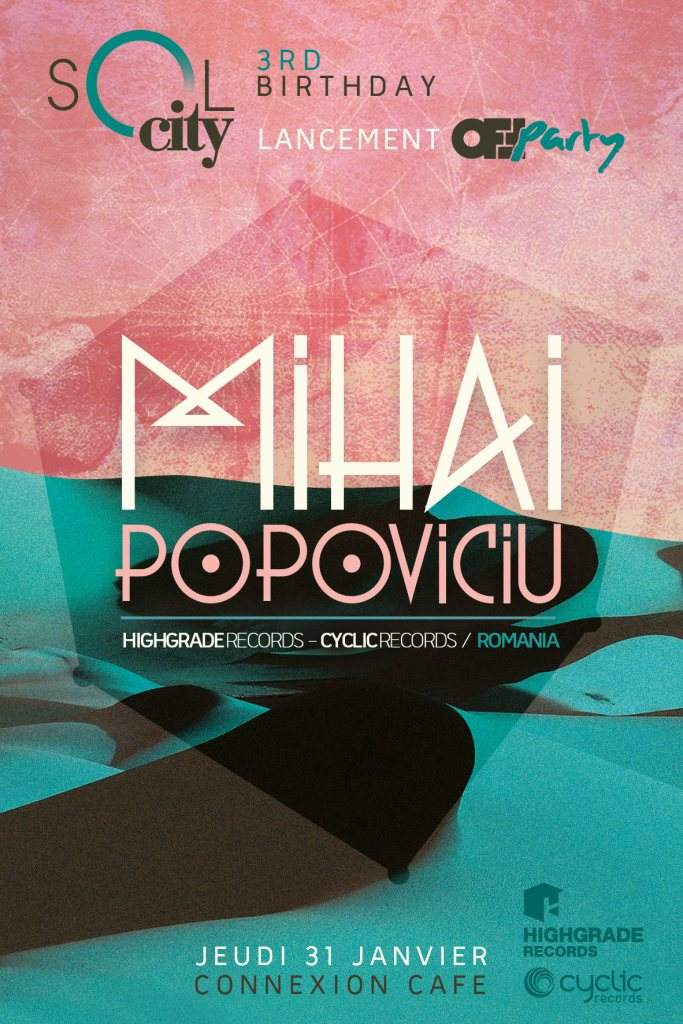 Sol City 3rd Birthday with Mihai Popoviciu - フライヤー表