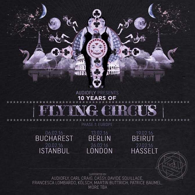 Audiofly Presents: 10 Years Of Flying Circus - フライヤー表