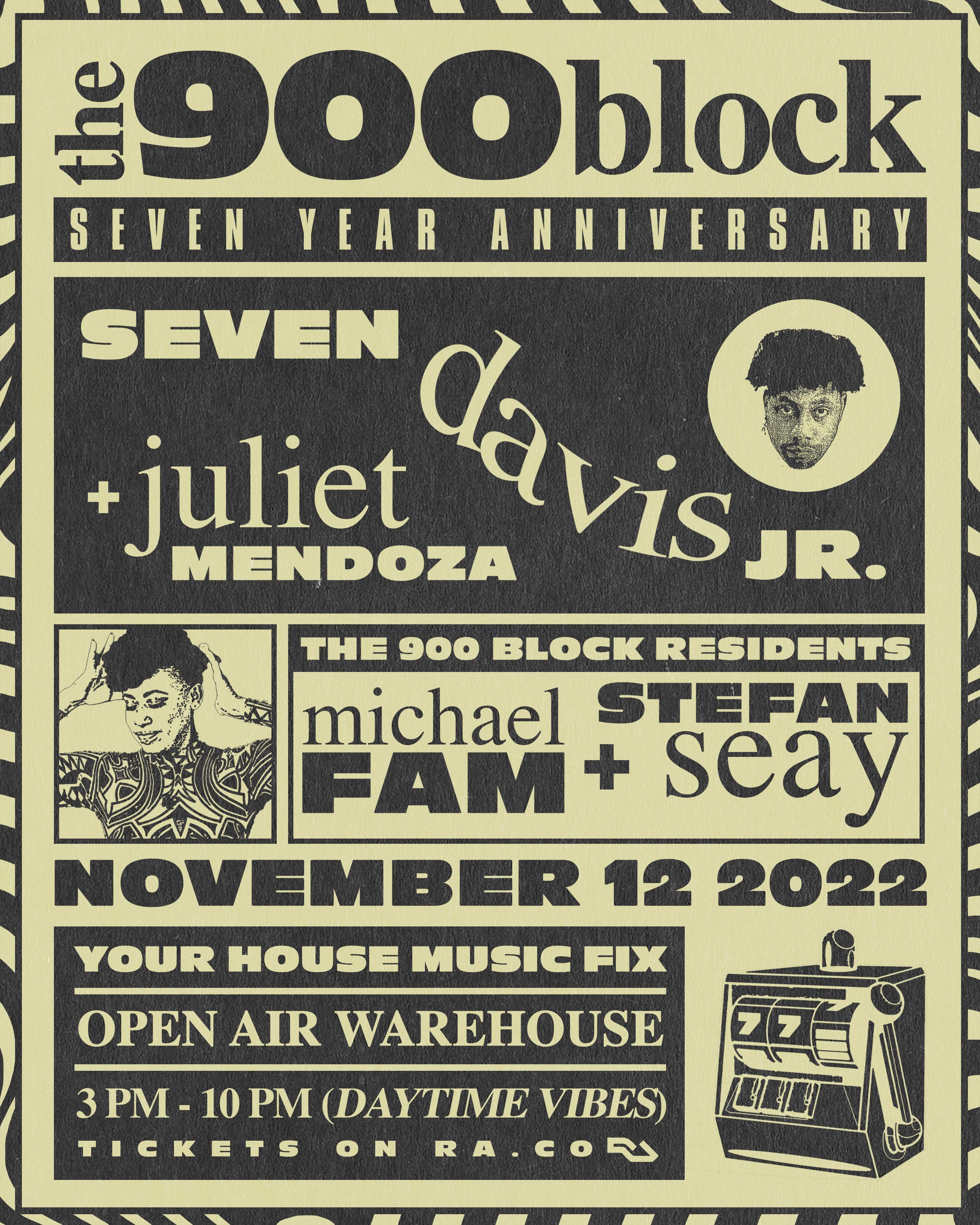 The 900 Block Anniversary with Seven Davis Jr & Juliet Mendoza (Daytime) Free before 5p with RSVP - Página frontal