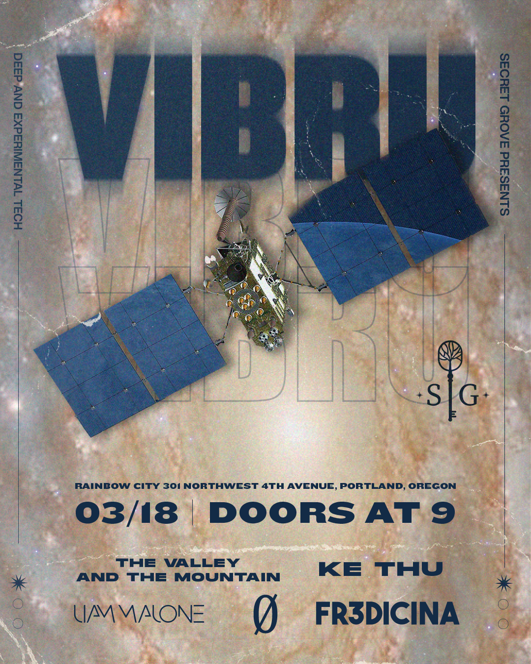 Secret Grove presents - Vibru March '23 - フライヤー表
