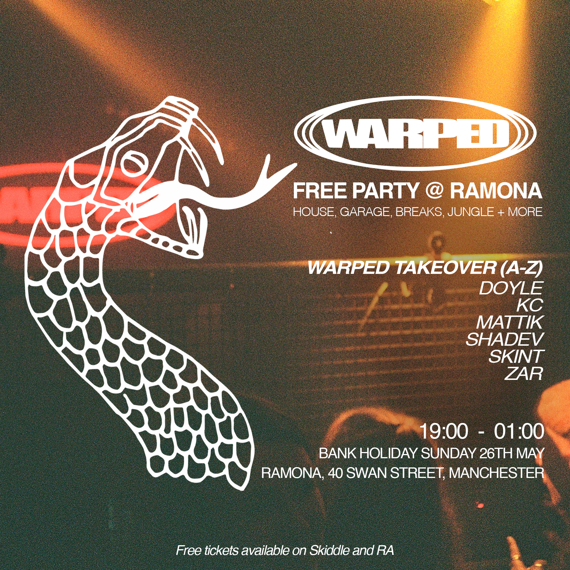 Warped - Ramona Bank Holiday Takeover - フライヤー表