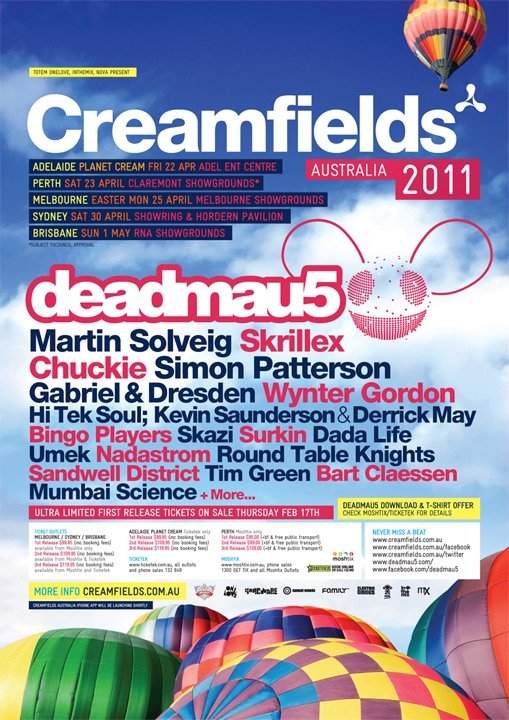 Creamfields Perth 2011 - Página frontal