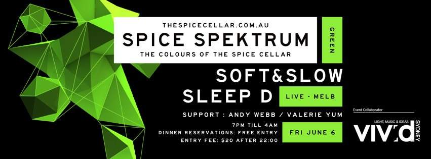 Vivid Music & Spice Spektrum presents Soft & Slow with Sleep D (Live) - フライヤー表