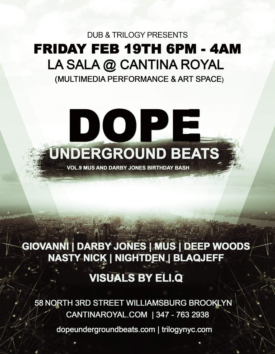 DUB & Trilogy presents: Dope Underground Beats Vol.9 - フライヤー表
