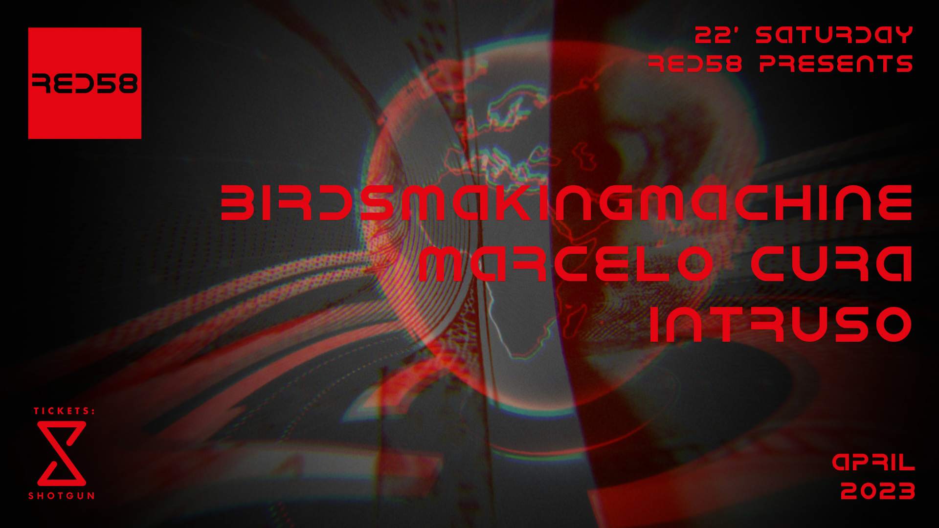 RED58 PRESENTS Birdsmakingmachine, MARCELO CURA & Intruso - Página frontal