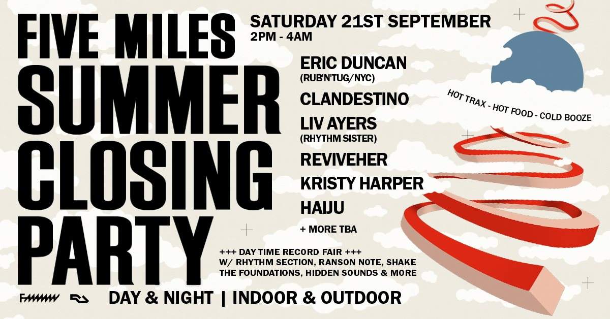 Five Miles: Summer Closing Party & Record Fair - フライヤー表