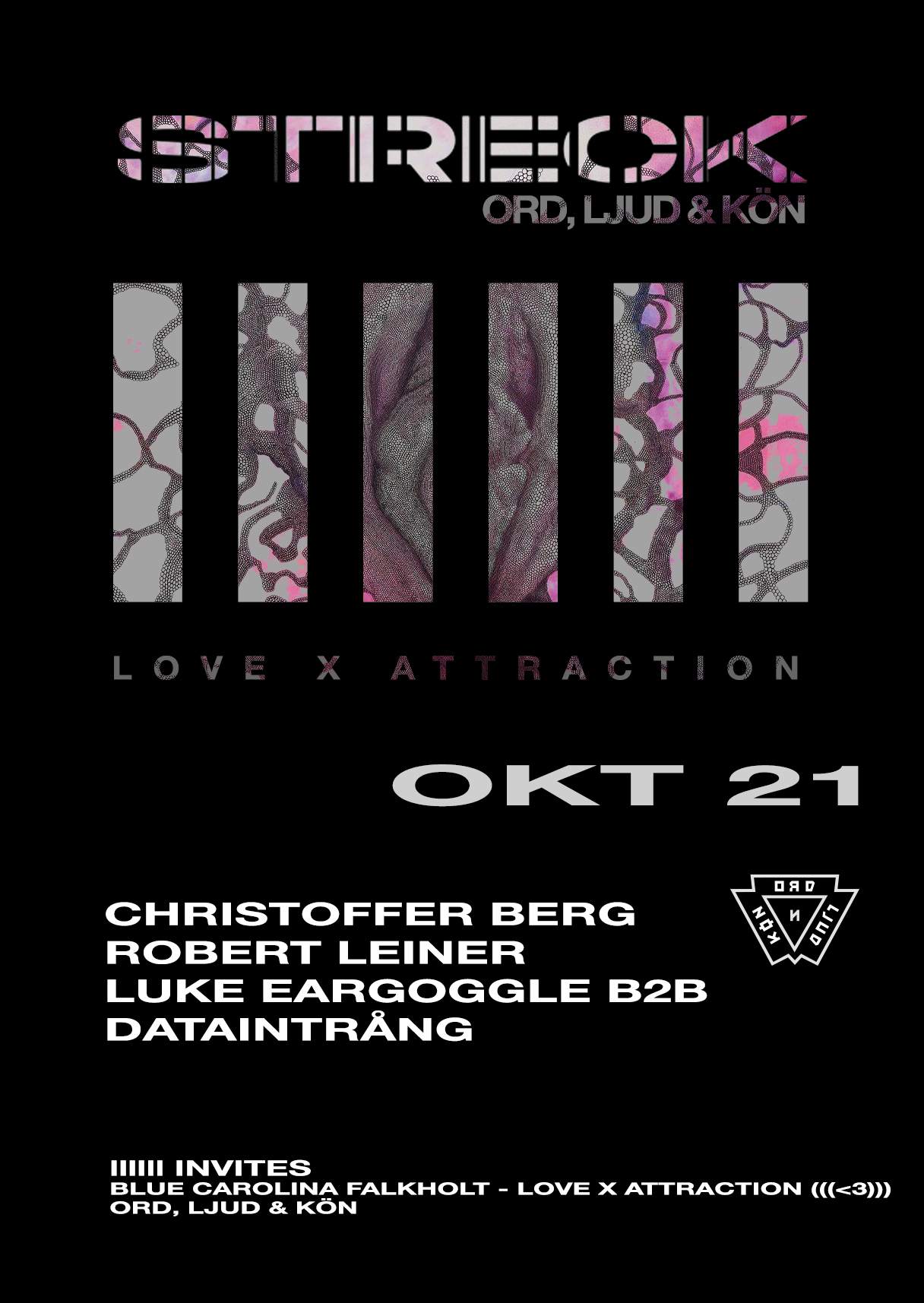 LOVE X ATTRACTION IIIIII ORD, LJUD & KÖN - フライヤー表