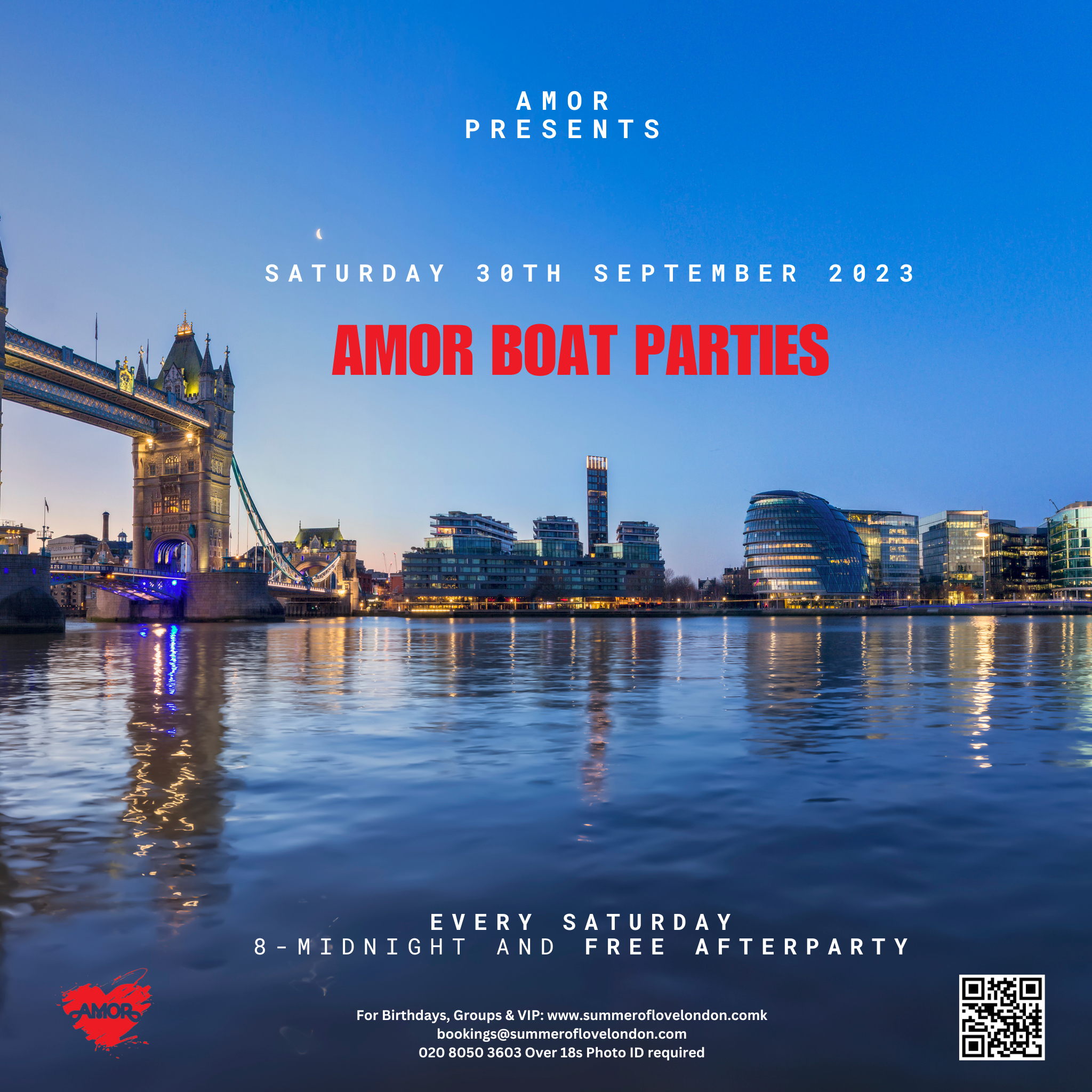 Amor London Boat Closing party + Egg included after-party - フライヤー表