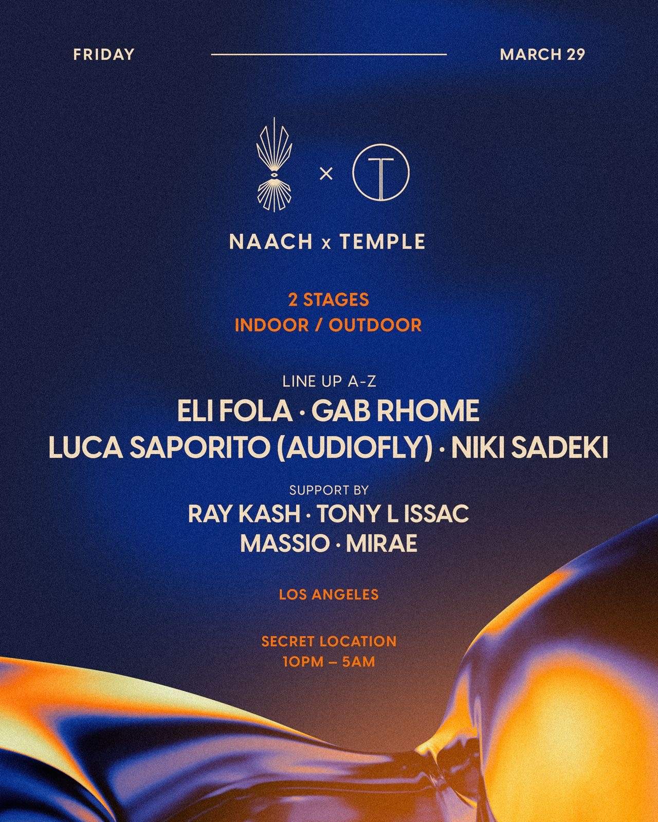 NAACH x Temple presents: Luca Saporito (Audiofly) , Gab Rhome, Niki Sadeki, Eli Fola - フライヤー表