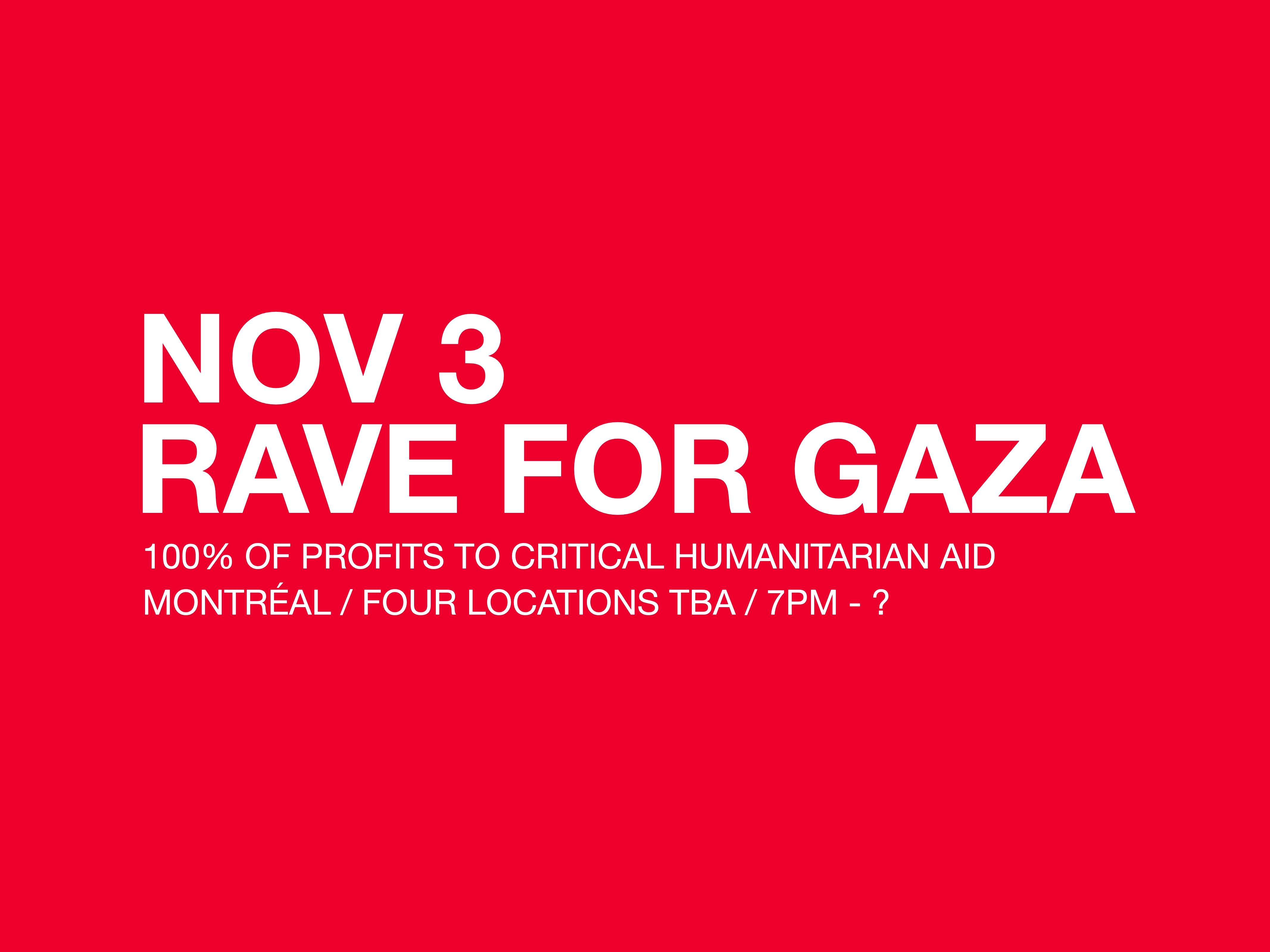 [CANCELLED] Rave for Humanitarian Aid To Gaza - Página frontal