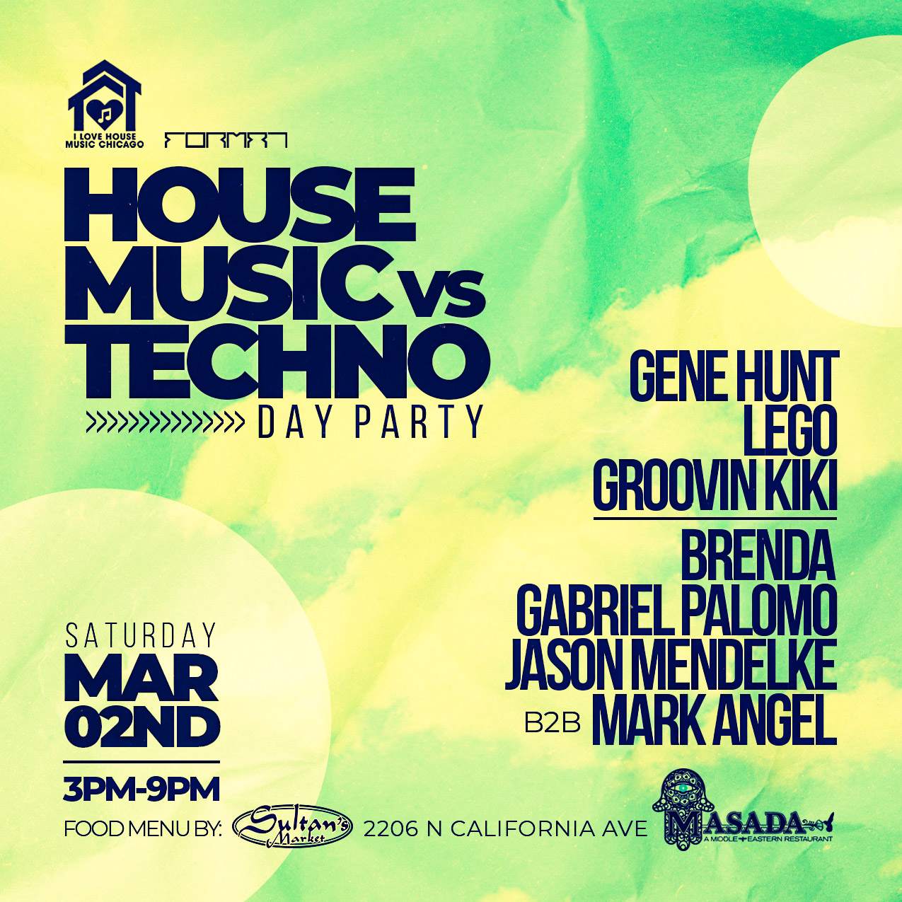 House Music vs Techno. A Outdoor and Indoor Day Party w 2 Rooms of Music - フライヤー表