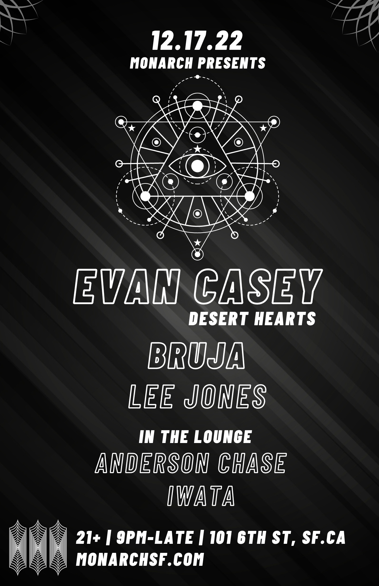 Evan Casey (Desert Hearts) - Bruja - Lee Jones - フライヤー表