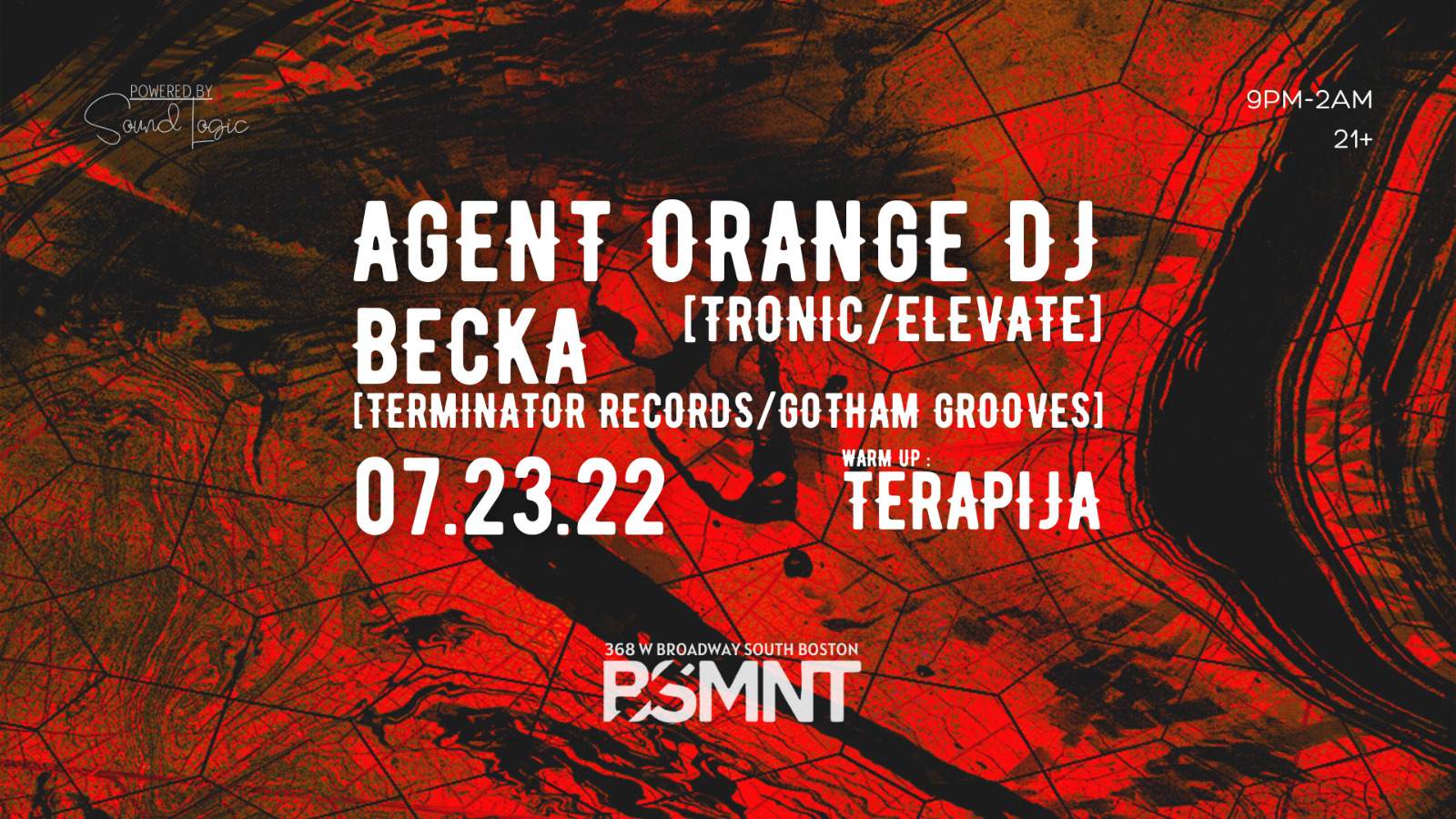 BSMNT presents: Agent Orange DJ, Becka, Terapija - フライヤー表
