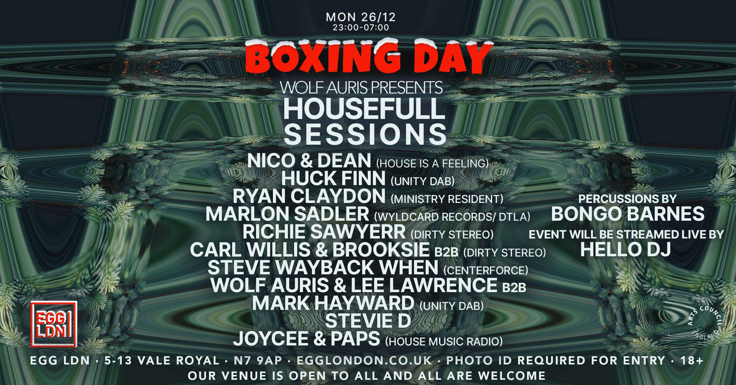 Egg LDN Pres: Boxing Day Special / Wolf Auris presents Housefull Sessions - フライヤー表