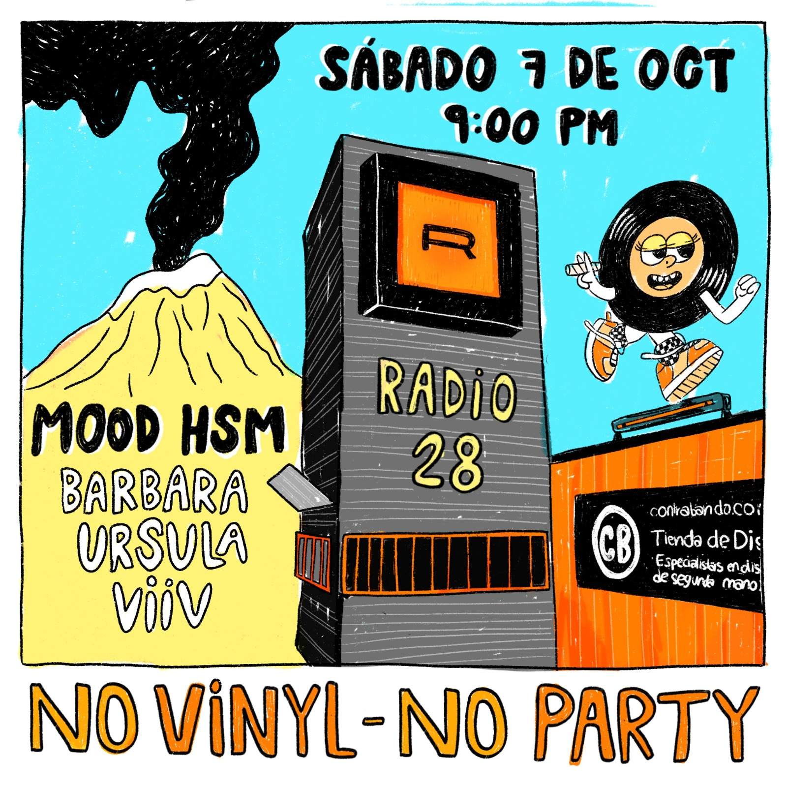 NO VINYL NO PARTY by Borderline Black at Radio 28, Mexico