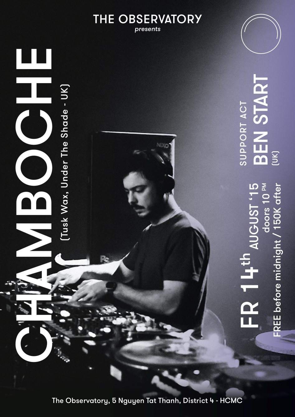 The Observatory presents Chamboche Supported by BEN Start - フライヤー表