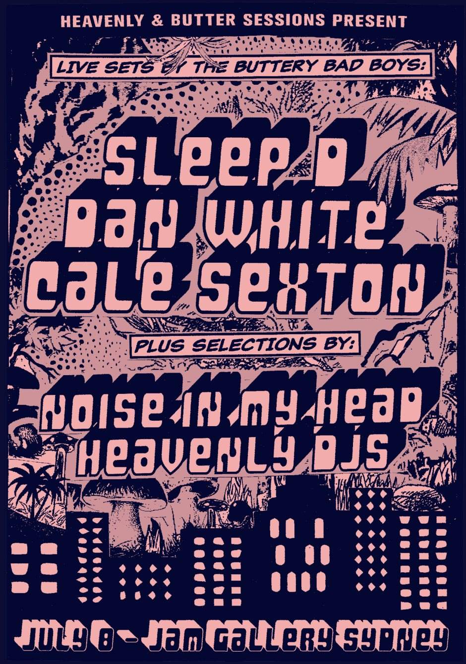 Heavenly & Butter Sessions present Sleep D, Dan White, Cale Sexton - Página trasera