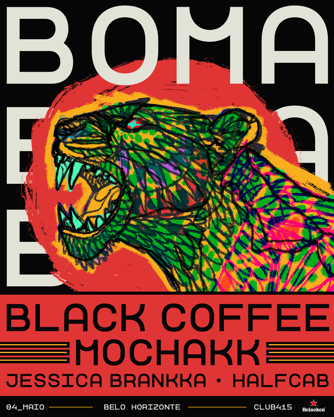 BOMA PRESENTS: Black Coffee & Mochakk - フライヤー表