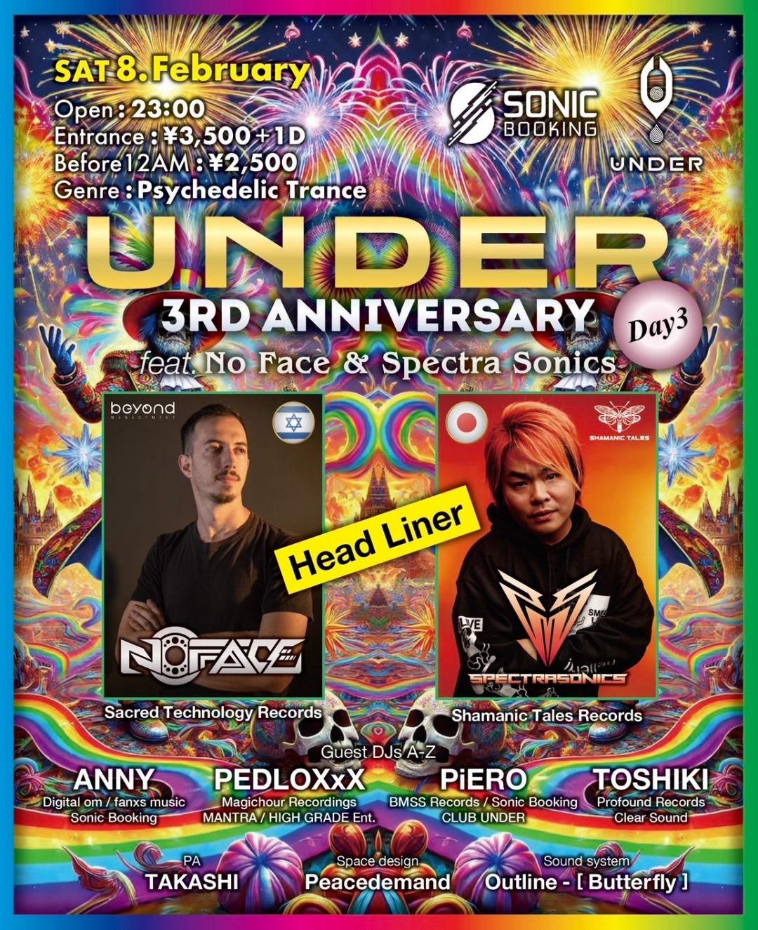 UNDER 3rdANNIVERSARY 'DAY 3' feat. NoFace Spectra Sonics at Club