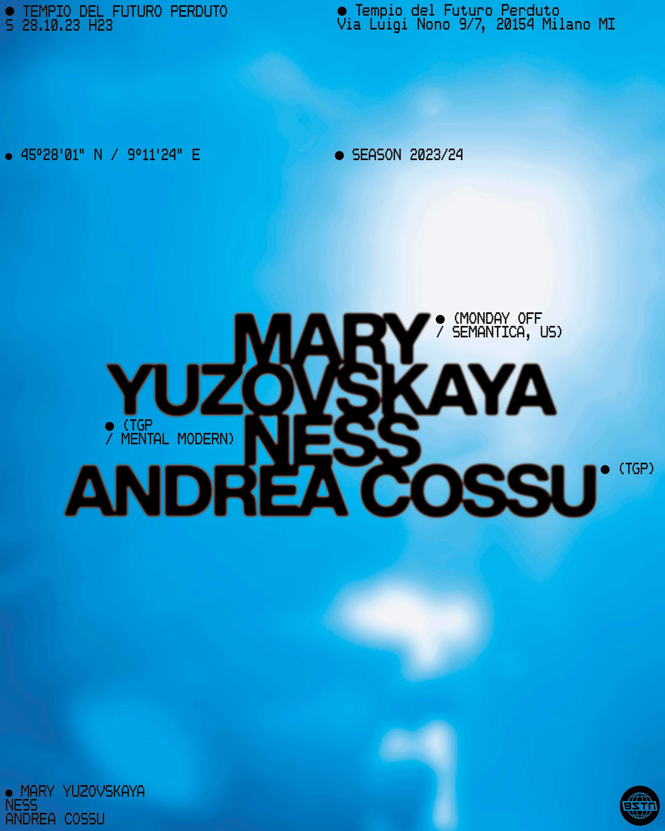 Basstation: Mary Yuzovskaya, Ness, Andrea Cossu - フライヤー表