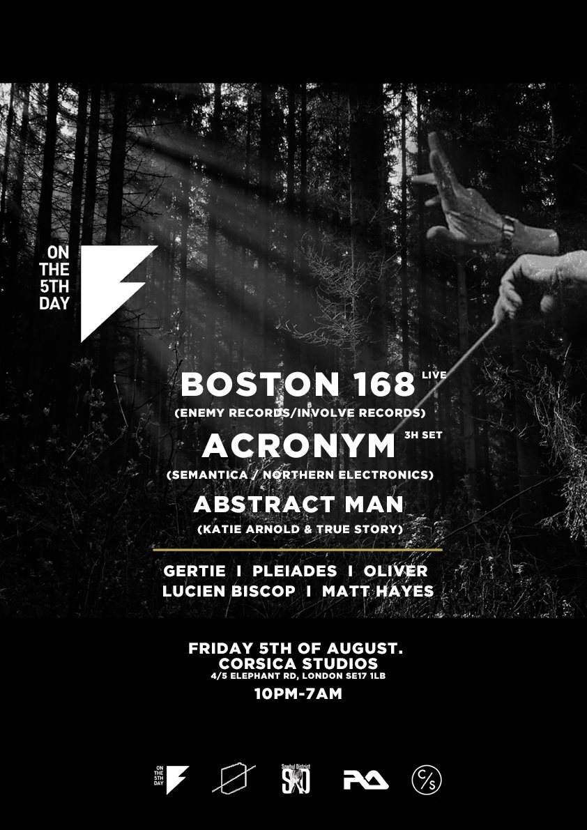 On the 5th Day: Boston 168 (Live) and Acronym (3h set) - フライヤー裏
